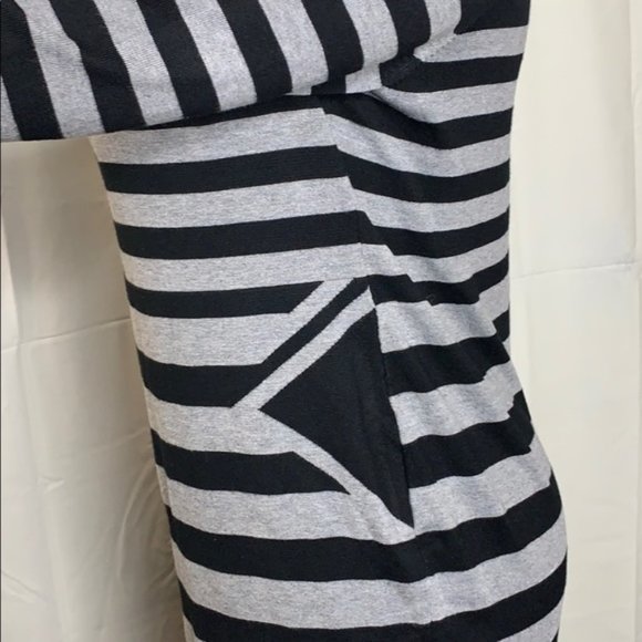 Women's Pink Rose Gray & Black Striped Dress Size 3X - Picture 3 of 5
